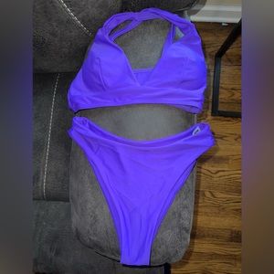 Dark purple bikini.